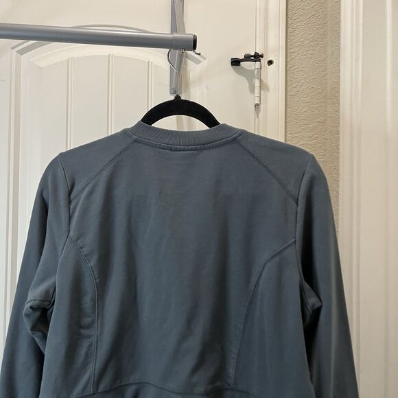 D &Co Denim & Company Jacket Womens M Gray Stretch Knit Zip Long Sleeve - Picture 6 of 11